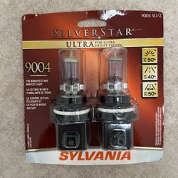 Sylvania 9004 SilverStar Ultra: Halogen Headlight Bulb, Brightest Downroad and Whiter Light, 2 Pack