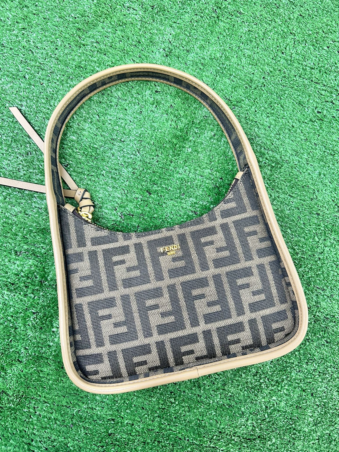 Fendi Mini Fendessence Brown FF fabric mini-bag