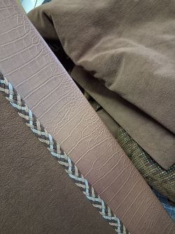 2 Courtains 8 feet tall with matching top and bed skirt