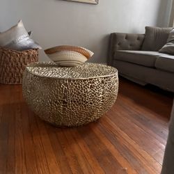 Gold Metal Coffee Table