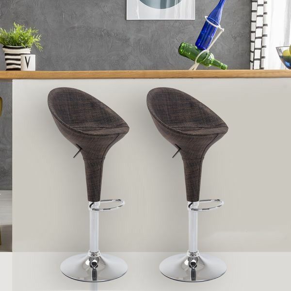 Vintage Wicker Rattan Adjustable Bucket Seat Patio Bar Stool - Set of 2