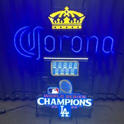 LOS ANGELES DODGERS 9 Time world champion CORONA EXTRA LED NEON SIGN man cave bar garage