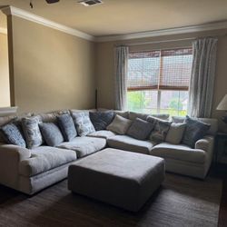 Upholstered Sections & Ottoman 