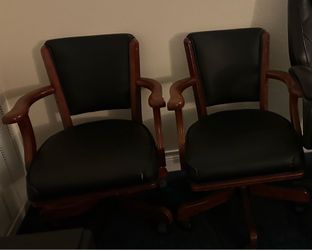 Thomasville Wood and Black Guest Chairs — $40 Each
