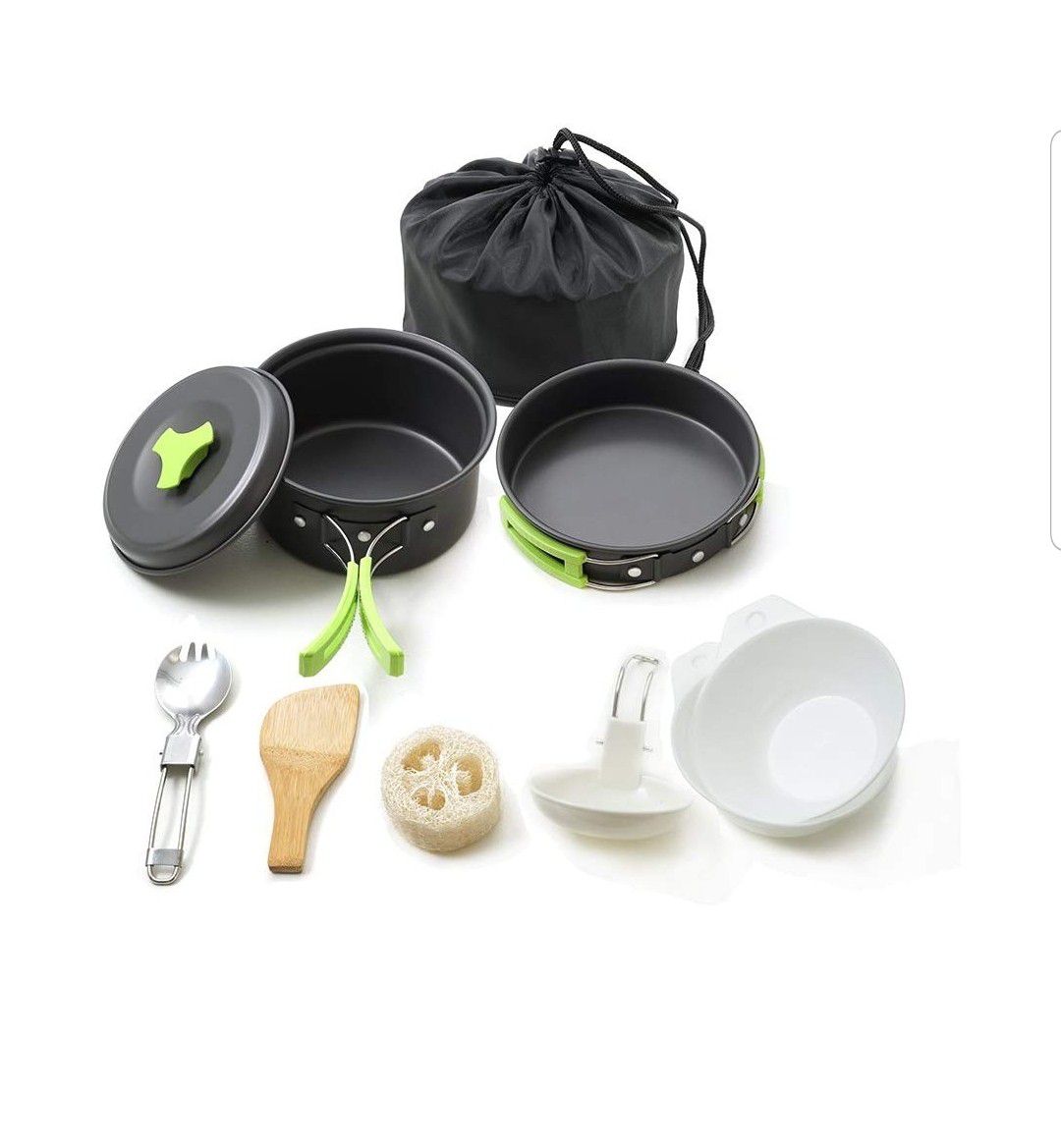 Honest Portable Camping cookware Mess kit Folding Cookset for Hiking Backpacking