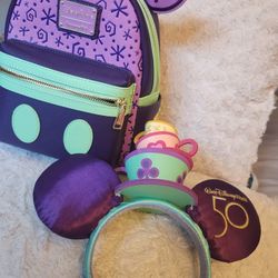 Disney 2022 Main Attraction Mad Hatter Backpack And Ears
