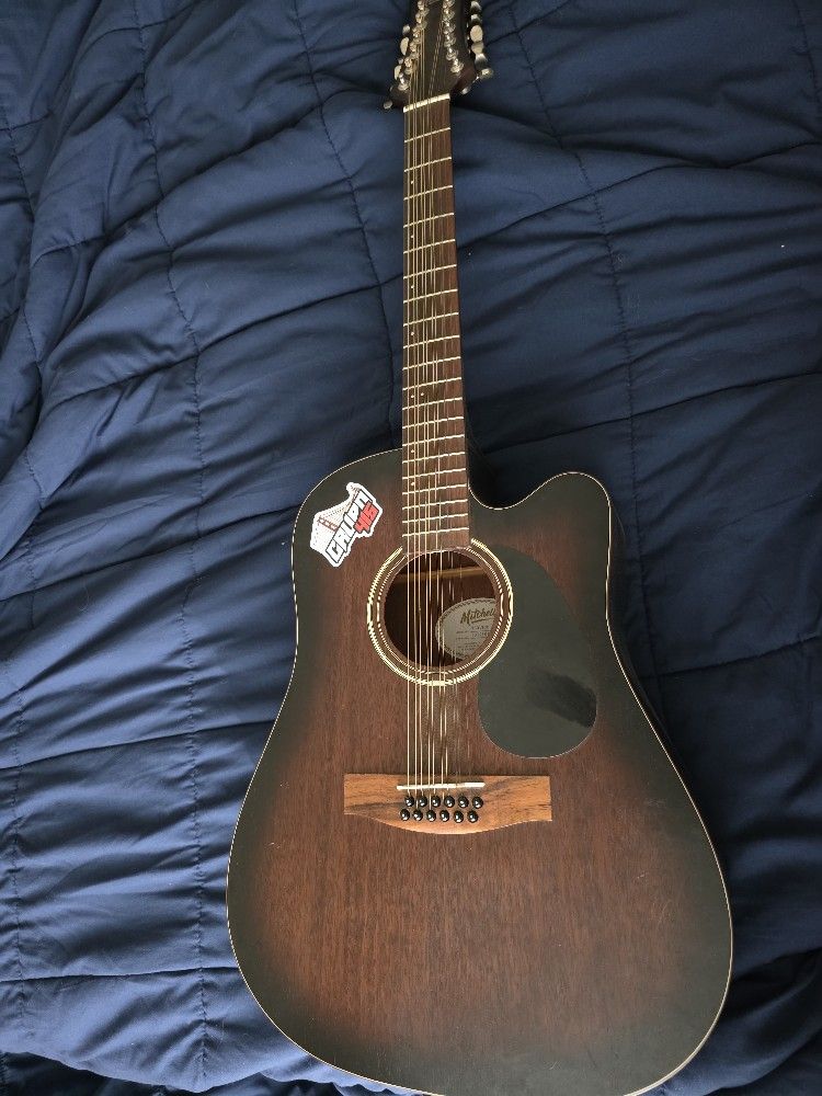 (Willing to trade) 12 string guitar Mitchell T331TCE-BST