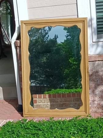Large Living Room Wooden Framed Mirror 53" X 36