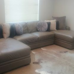 Heavy duty leather sectional