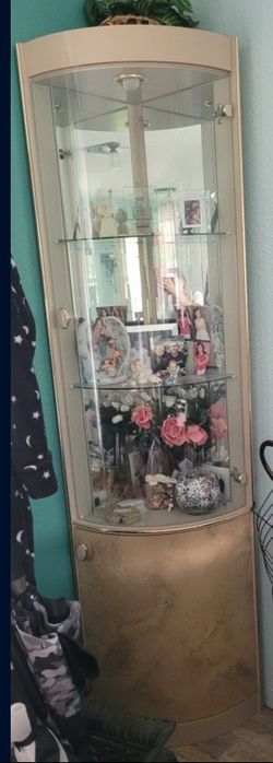 Pair Of Corner Display Cabinets