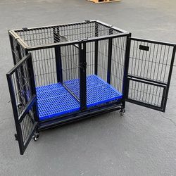 (New) $160 Stackable Folding Dog Cage Crate Kennel Heavy-Duty 37x25x33 inches 