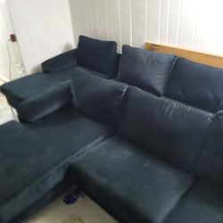 Qty. 2 Modern Sectional Sofa with Chaise – Black