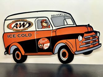 A&W Root Beer Delivery Van Metal Sign