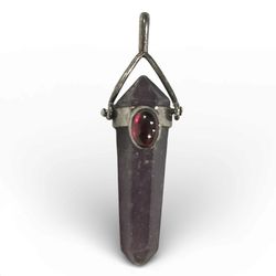 Vintage 925 Sterling Silver Amethyst & Ruby Pendant – Artisan Crystal Jewelry
