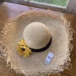 Woven Halloween , Sun Hat Brand New With Tag And Bonus Us Brooch