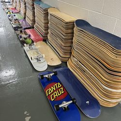 Skateboard decks wheels bearings tools