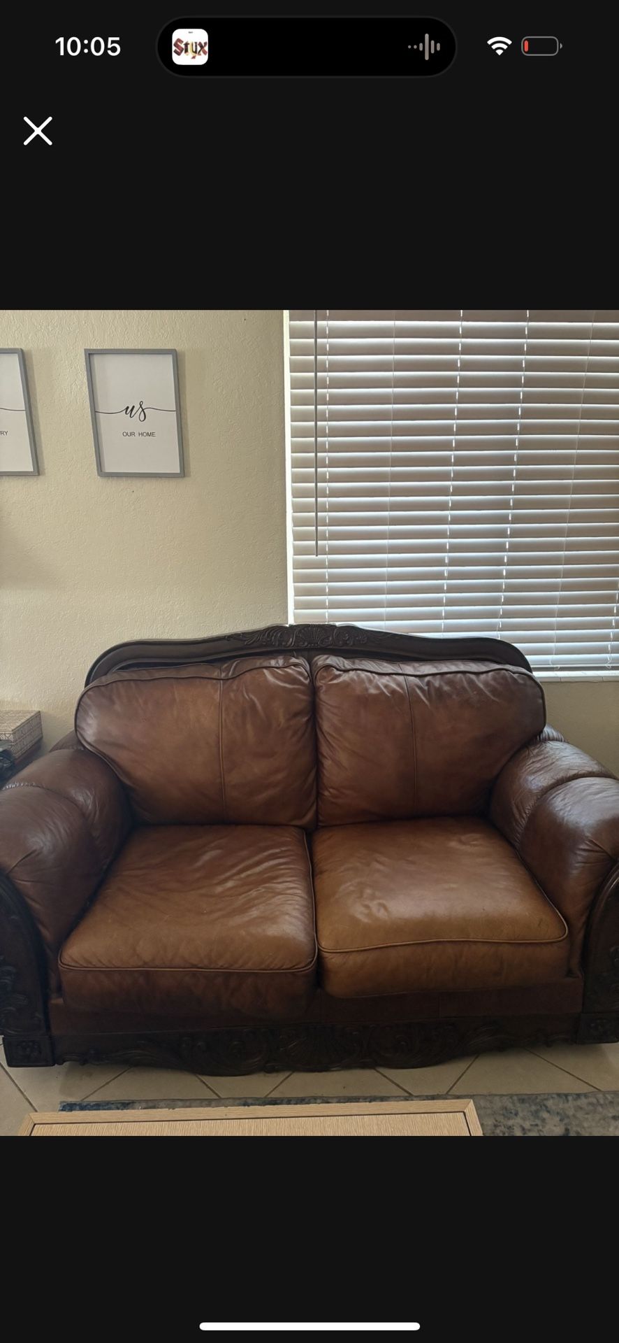 Love Seat And Sofa. Leather
