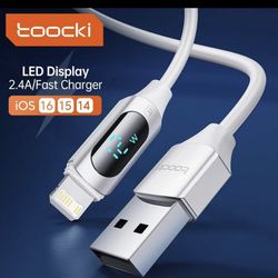 Toocki Display USB Cable For iPhone Charger 14 13 12 11 Pro Max X XS XR Fast Charging Liquid Silicon Charger Lighting Cable Wire
