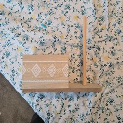 Wooden Cutlery And Towel Roll Holder