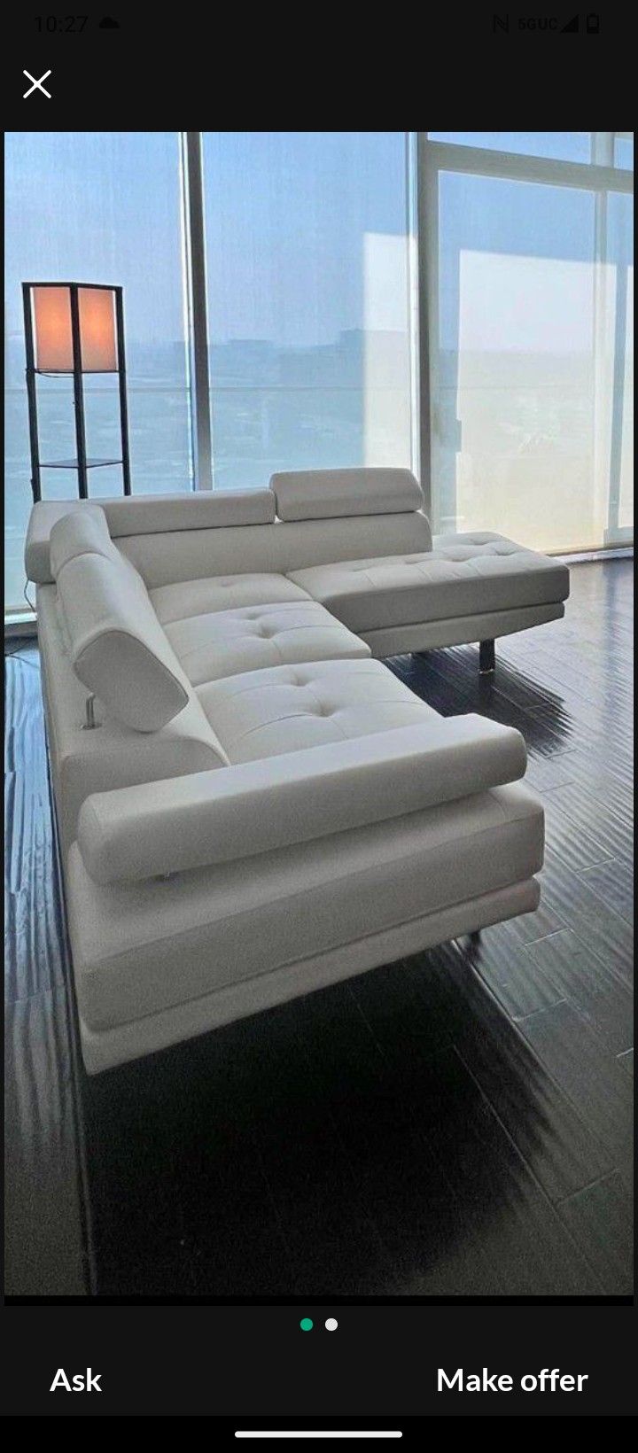 NEW MODERNO WHITE SECTIONAL WITH FREE DELIVERY 
