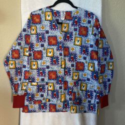 Ladies Snow Happy scrub jacket-size M