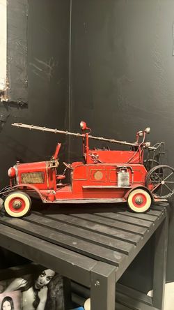Vintage Metal Fire Truck Model