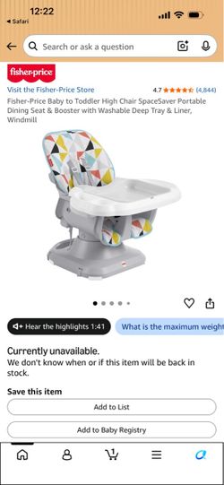 Fisher-Price SpaceSaver High Chair Booster Seat