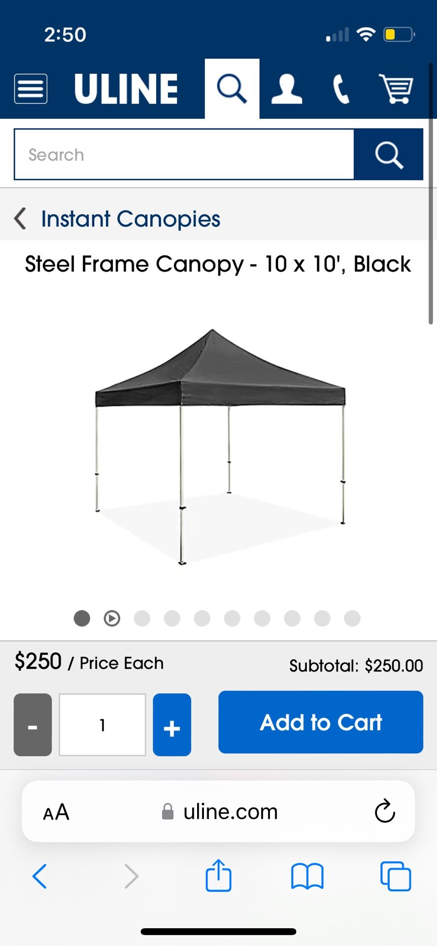 Uline Canopy