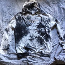 Men’s Tie Dye Black And White Hoodie