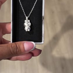 Labubu  Sterling Silver Pendent With 18 Inch Link Chain Brand New Never Worn