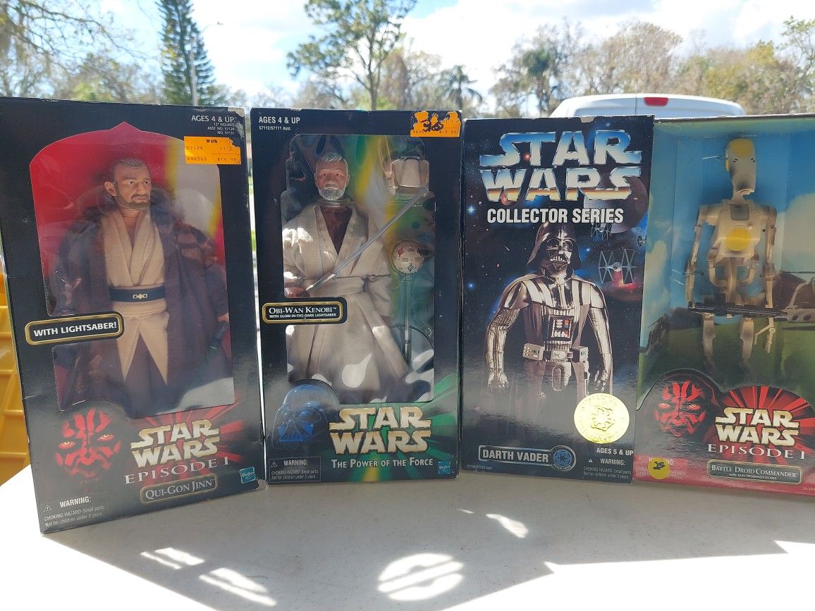 4 Star Wars Figures. Never Out Of Their Boxes