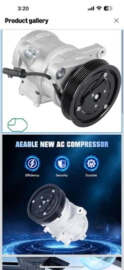 Air Conditioning Compressor and A/C Clutch for Jeep Grand Cherokee 4.0L 1, for Jeep Wrangler 4.0 1 2001 2002 2003 2004 2005 2006