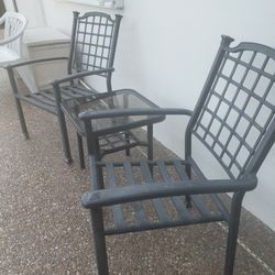 Set of Aluminium Chairs and table