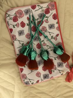 Storybook Cosmetics rose makeup brushes
