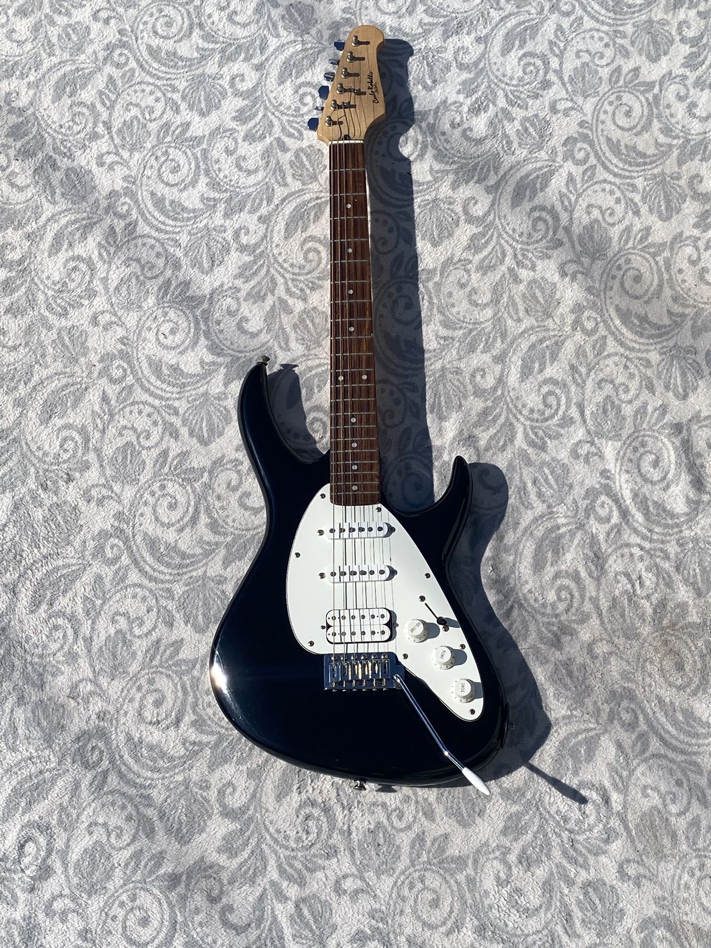 Used Black and White Carlo Robelli Electric Guitar 