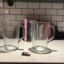 Pottery barn Glass Pitchers 