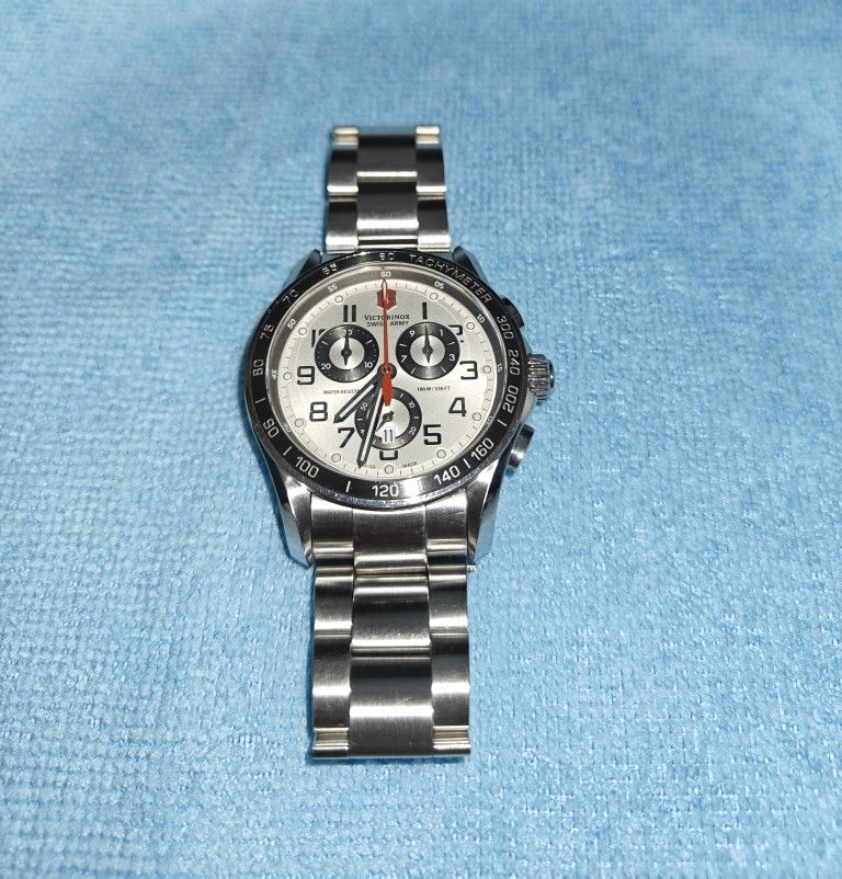 Victorinox Chrono Classic Swiss Army XLS Silver Stainless Steel Men’s Watch 241445