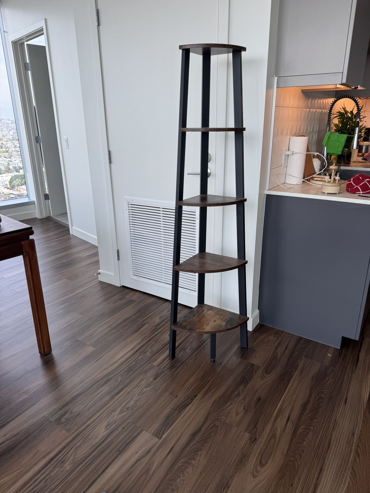High corner shelf