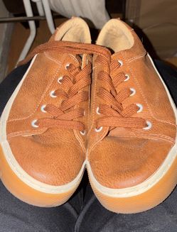 Brown Leather Low-Top Sneakers