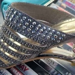 Gold Or BLACK SLIP ON HEEL