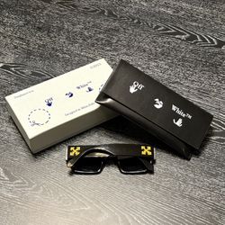 OFF-WHITE glasses Black And Gold Logo 