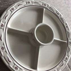 Longaberger Divided Dish And Dip Saucer 