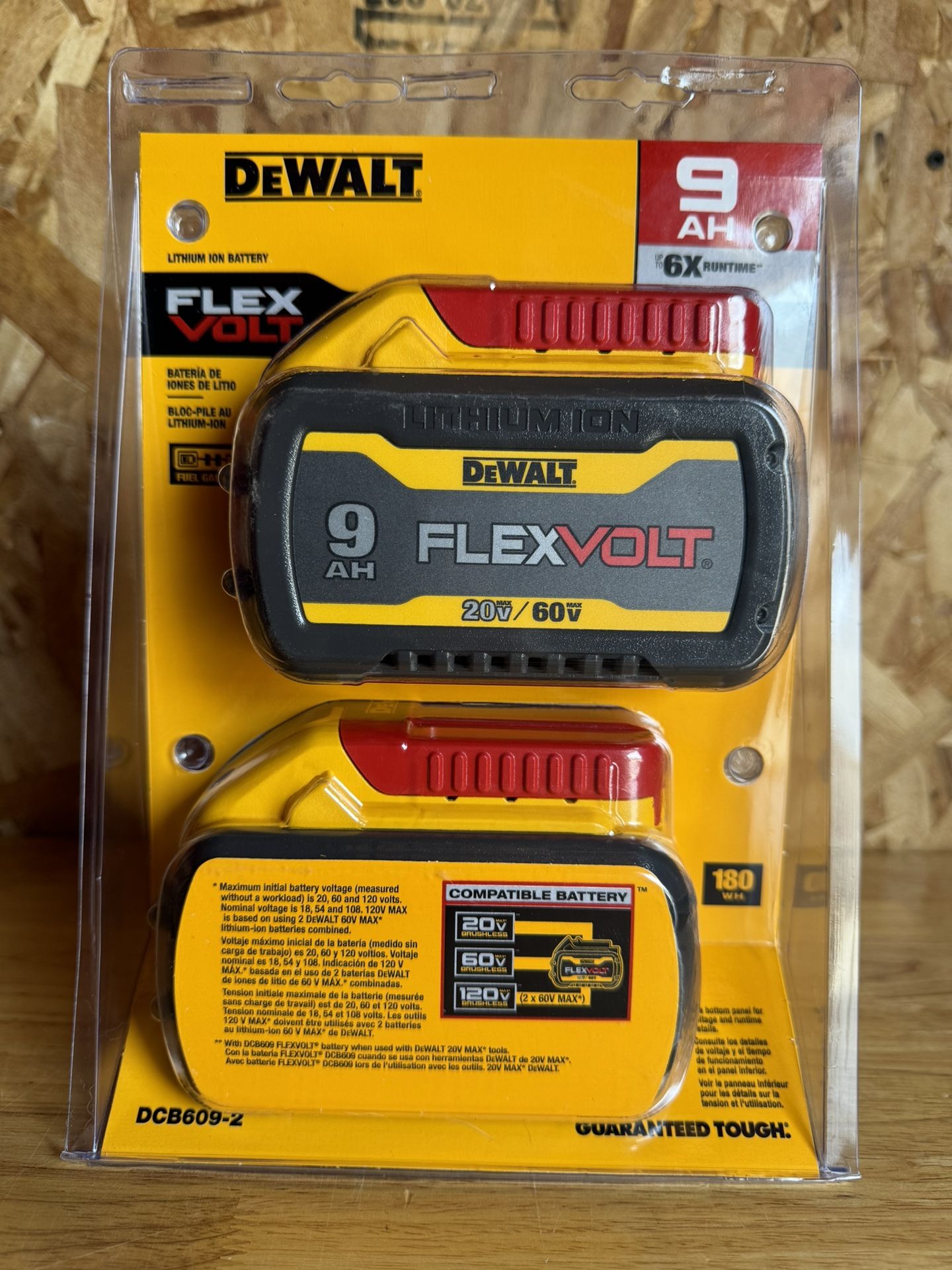 DeWALT FLEXVOLT 20V/60V MAX Lithium Ion Battery Pack (2 Pack)