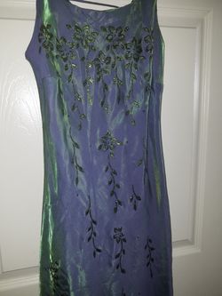 Purple greenish shade gown