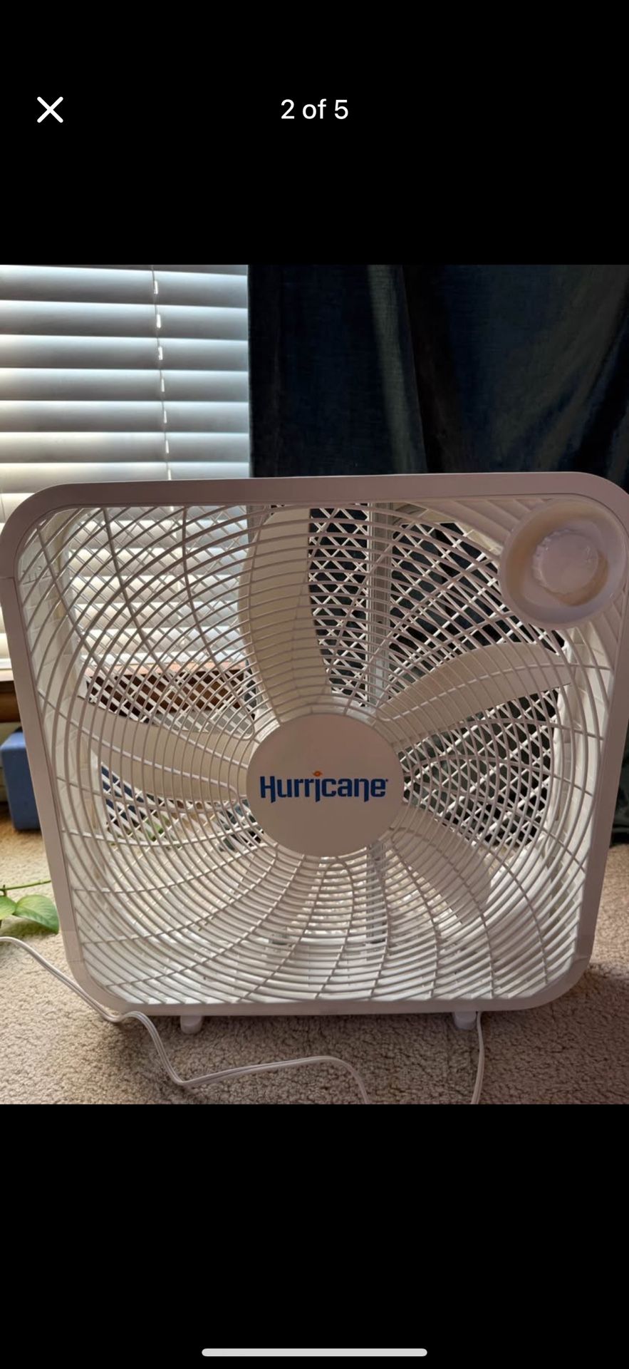MOVING SALE White Hurricane Floor Window Box Fan 20” 2400 CFM