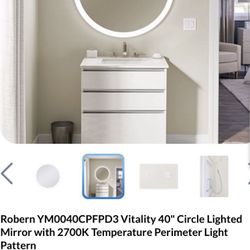 Robern Circle Mirror 40inches CB-YM0040CPFPD3
