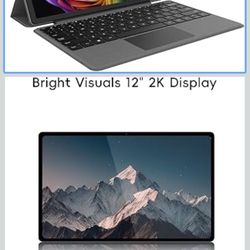 2-in-1 Laptop/Tablet (2025), Windows 11 PC with Magnetic Keyboard, 12” 2K FHD IPS Touchscreen Display, 4-core N95, 12GB DDR5 RAM 512GB SSD, 2 Stereo S
