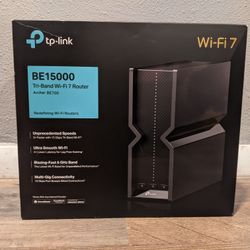 TP-Link Archer BE700 BE15000 Tri-Band WiFi 7 Mesh Router with 2.5Gbps Ports MU-MIMO VPN