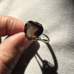 925 Smoky Quartz Ring 