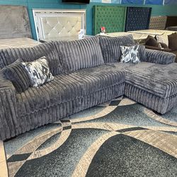 Sectional sofa gray oversize